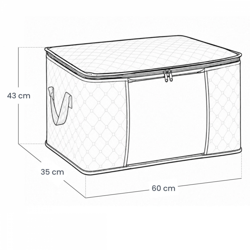 Lot de 2 sacs de rangement 90L en tissu - Gris