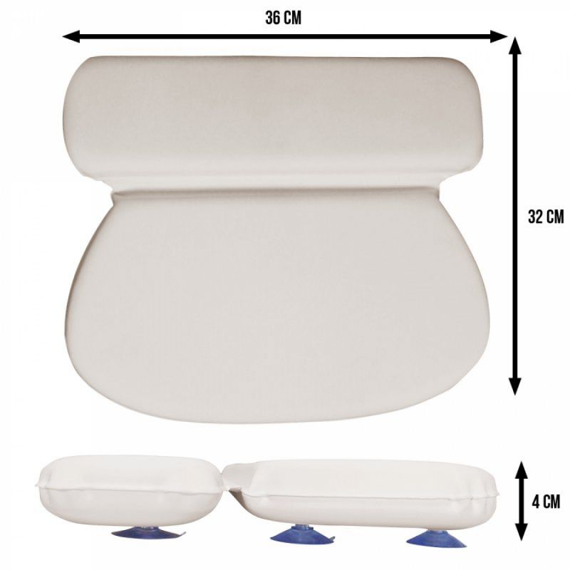 Oreiller de bain avec ventouses - Blanc