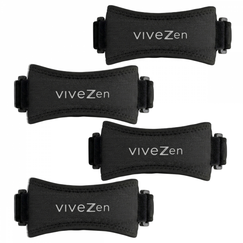 Lot de 4 sangles de soutien pour genoux - Noir
