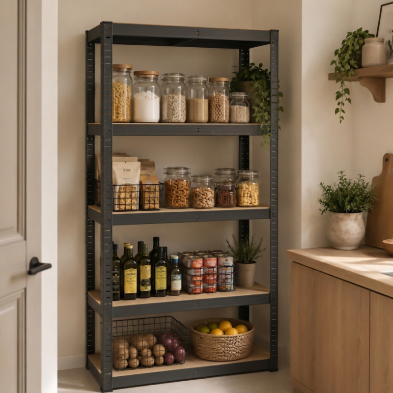 Étagère de stockage métallique - 180 x 110 x 40 cm - Noir