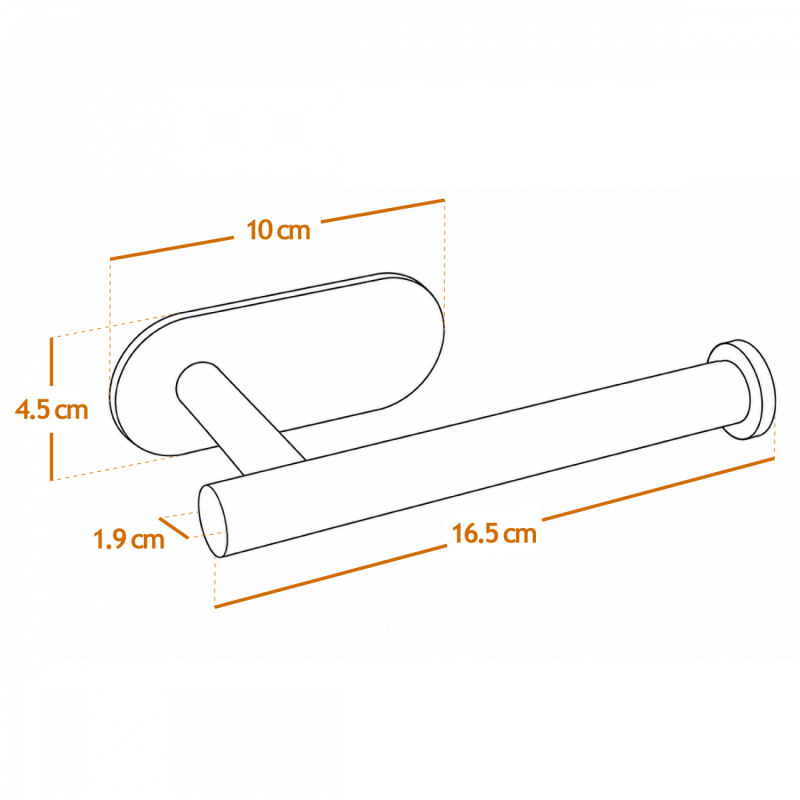 Porte papier toilette adhésif - Chrome