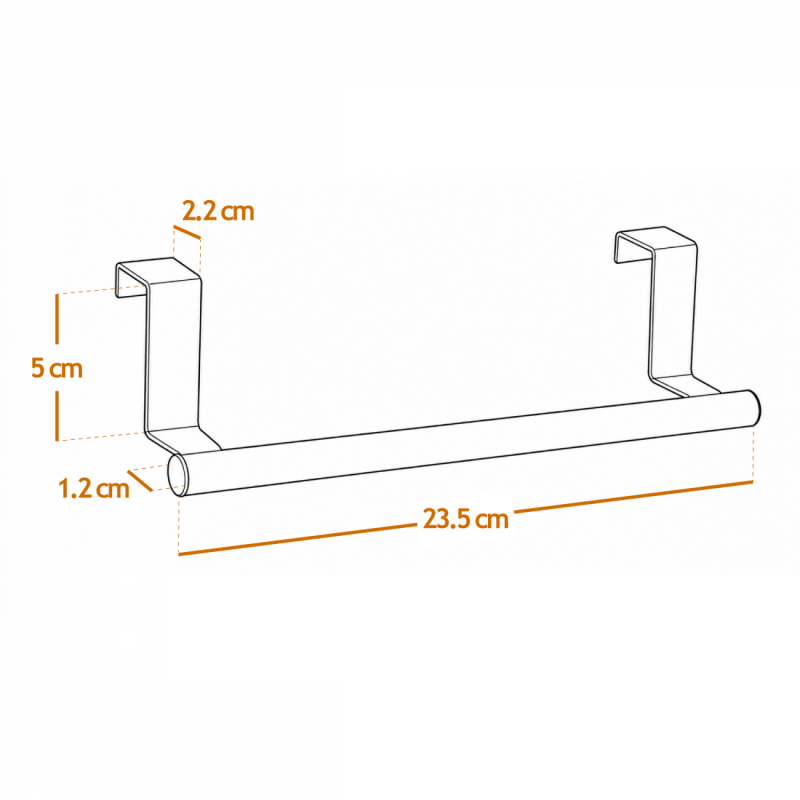 Porte serviette à suspendre - 23.5 cm - Noir