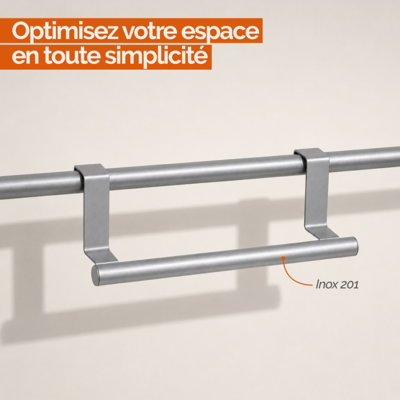 Porte serviette à suspendre - 36 cm - Chrome
