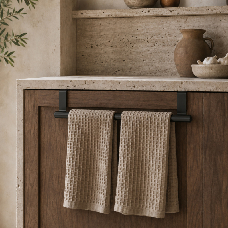 Porte serviette à suspendre - 36 cm - Noir