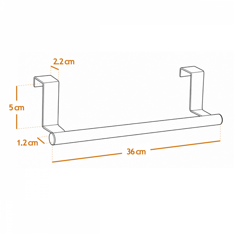 Porte serviette à suspendre - 36 cm - Noir