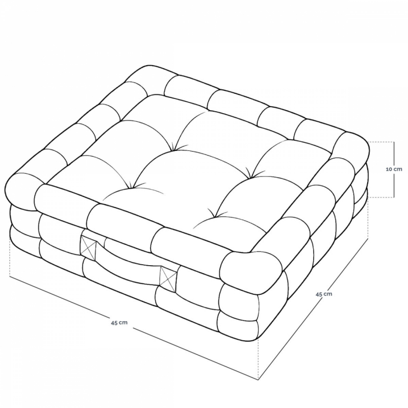 Coussin de sol - 45 x 45 cm - Gris clair