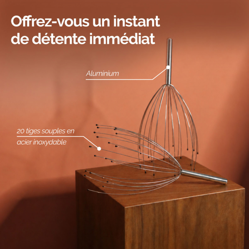 Lot de 2 masseurs de tête - Gris
