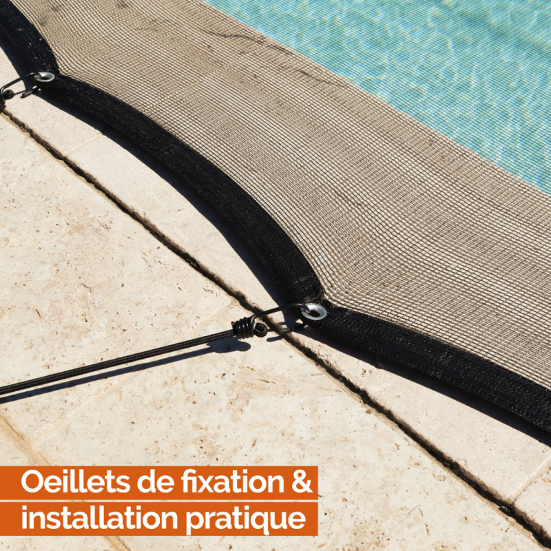 Filet de protection pour piscine - 4 x 9 m - Noir