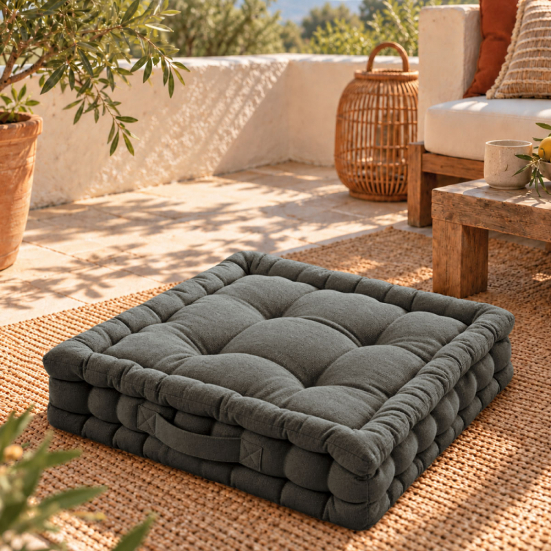 Coussin de sol - 45 x 45 cm - Gris foncé