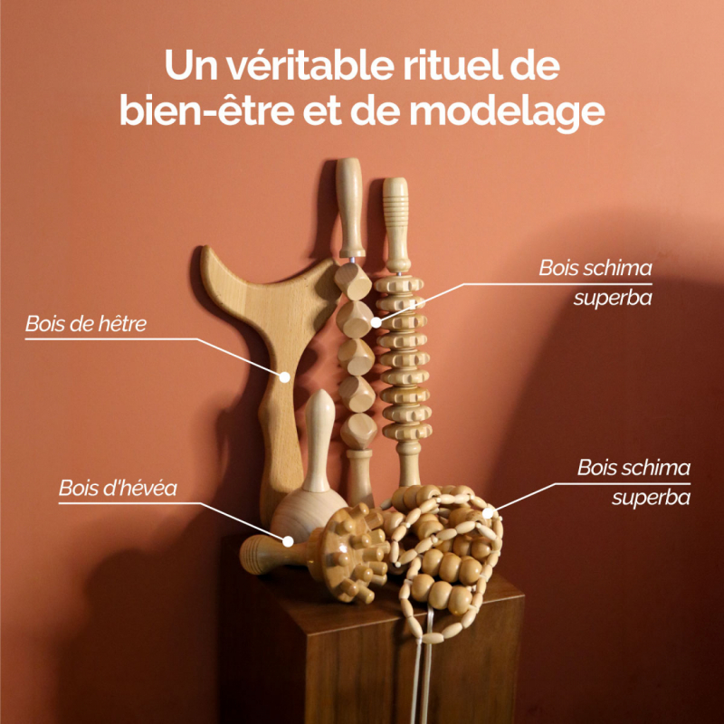 Kit de madérothérapie en bois - 6 pièces