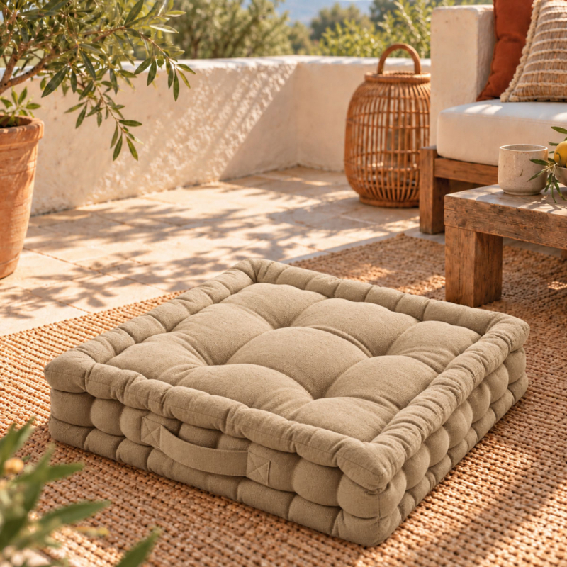 Coussin de sol - 45 x 45 cm - Beige