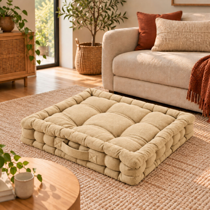 Coussin de sol - 45 x 45 cm - Beige