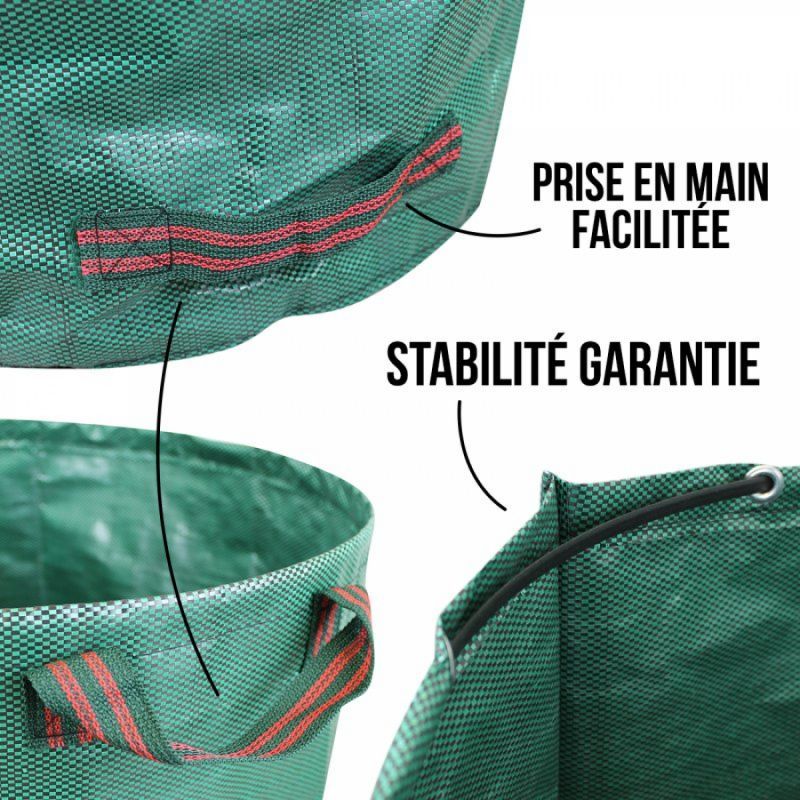 Lot de 3 sacs à déchets - 300 L