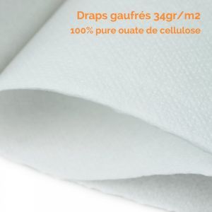 Drap d'examen en rouleau de ouate de cellulose recyclé blanche gaufré/collé  50 x 38 cm. Drap médical- Groupe PAREDES