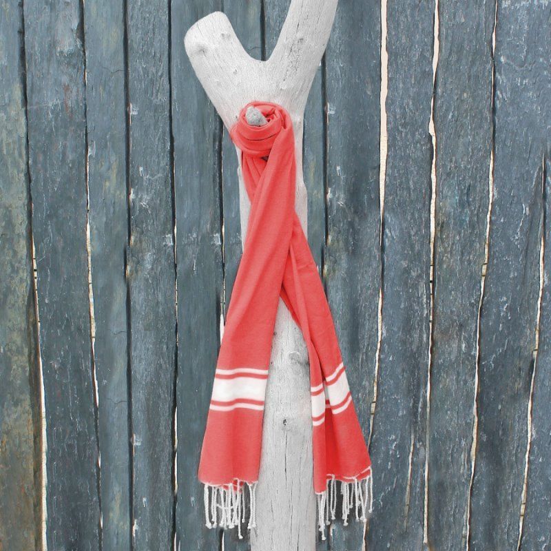 Fouta bande simple - Rouge vermeil