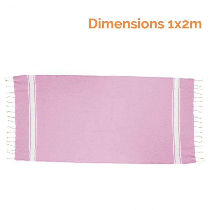 Fouta bande simple - Rose pâle