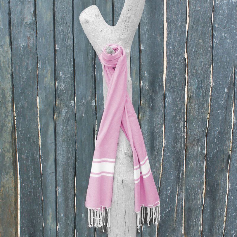 Fouta bande simple - Rose pâle