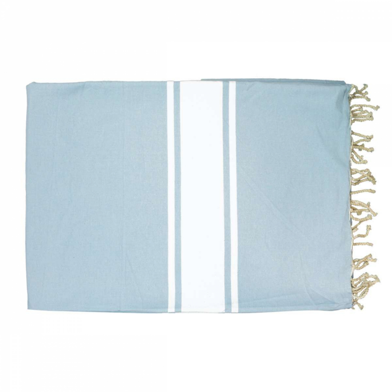 Fouta XXL bande simple - Bleu ciel