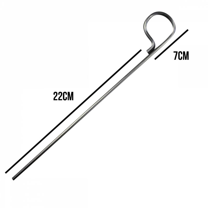 Lot de 5 pitons fixes inox gazon - 29 cm