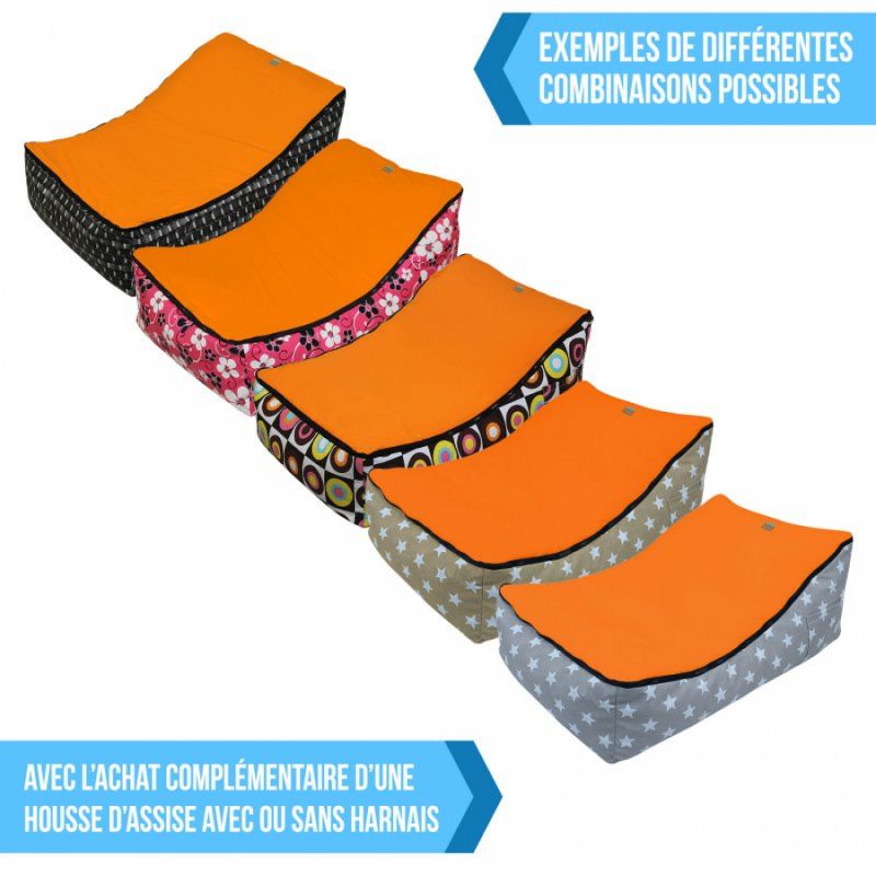 Housse D Assise Sans Harnais Pour Baby Pouf Blanc Orange