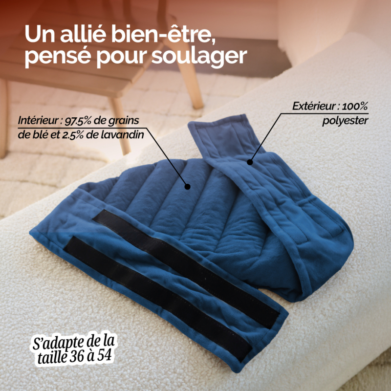 Ceinture chauffante pour lombaires - Bleu