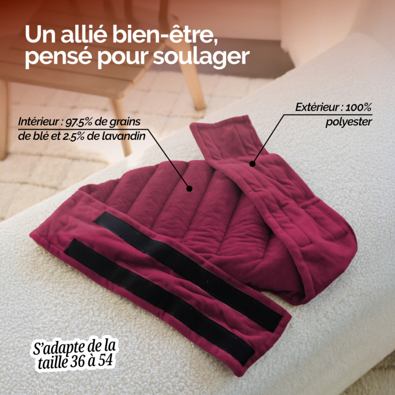 Ceinture chauffante pour lombaires - Prune