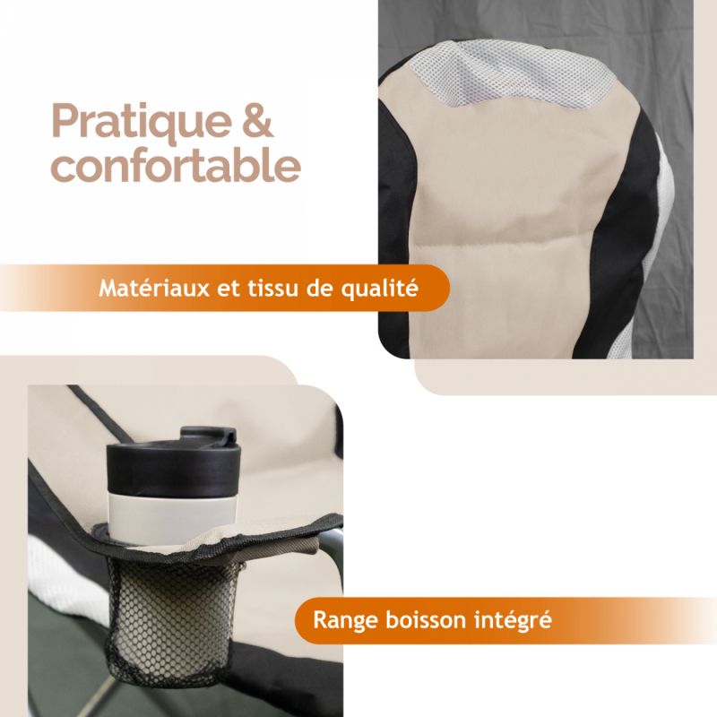 Chaise de camping pliable - Beige