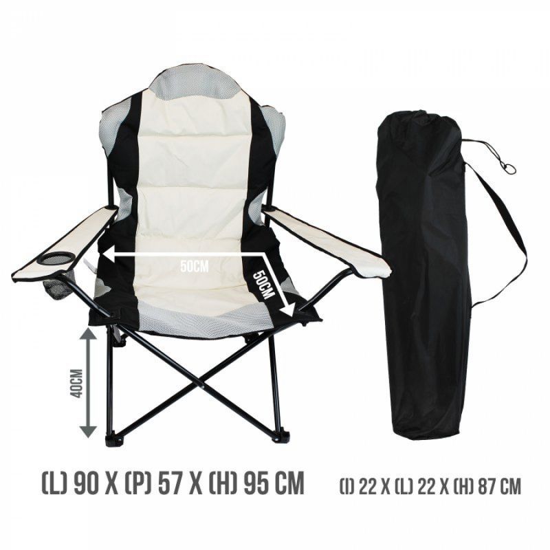 Chaise de camping pliable - Beige