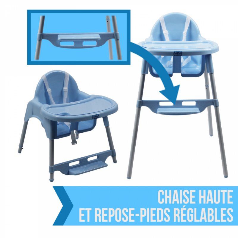 Chaise haute Délice - Bleu