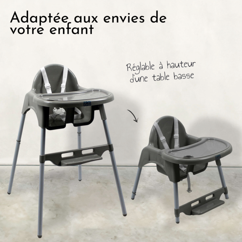 Chaise haute Délice - Gris