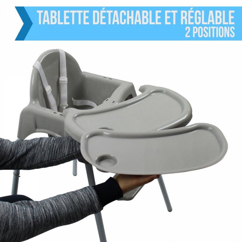 Chaise haute Délice - Gris