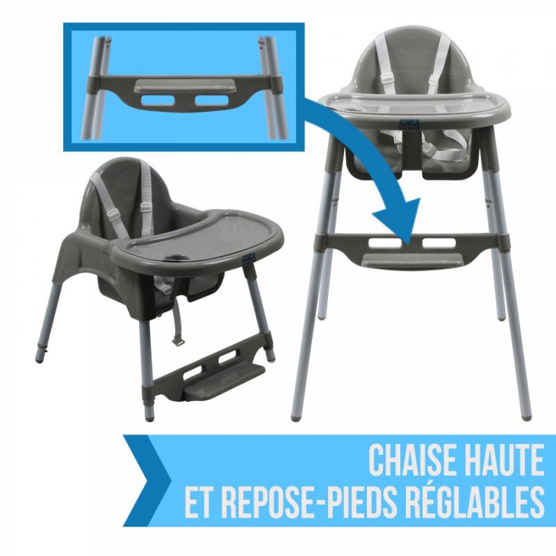 Chaise haute Délice - Gris