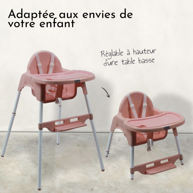 Chaise haute Délice - Rose