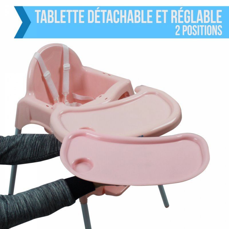 Chaise haute Délice - Rose
