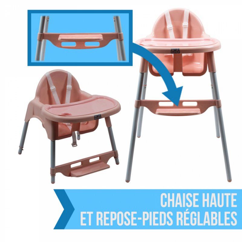 Chaise haute Délice - Rose