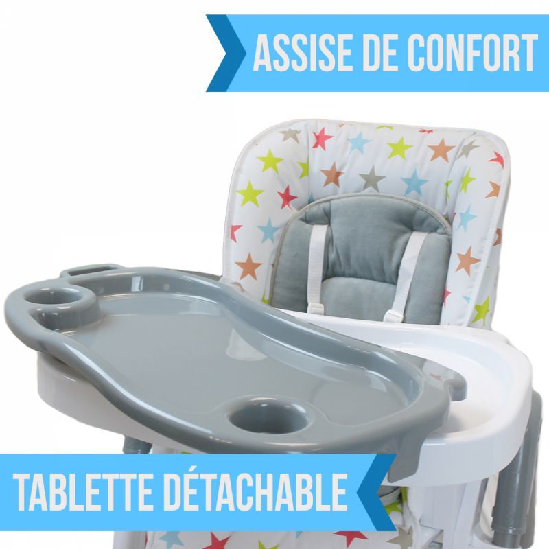 Chaise haute Ptit Stars - Multicolore