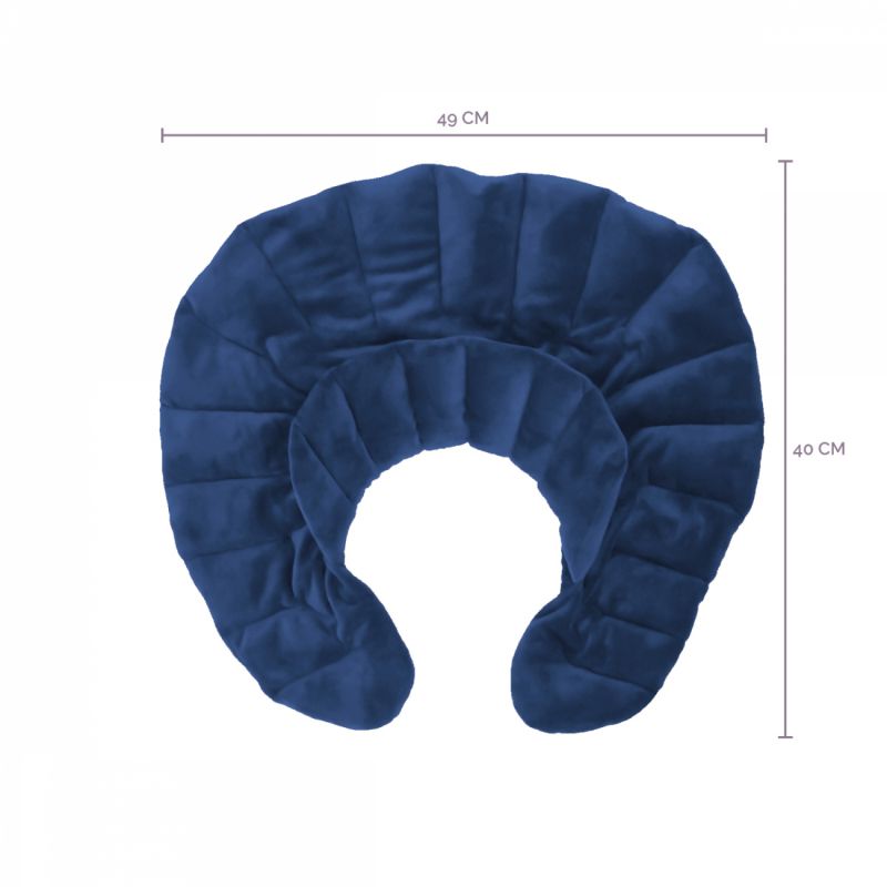 Coussin Chauffant Bleu À Micro-ondes Isolé Sur Fond Blanc. Enveloppement  Froid Et Chaud Pour Le Traitement Du Soulagement Des Douleurs À L'épaule,  Au Cou, Au Dos Et Au Corps. Banque D'Images et