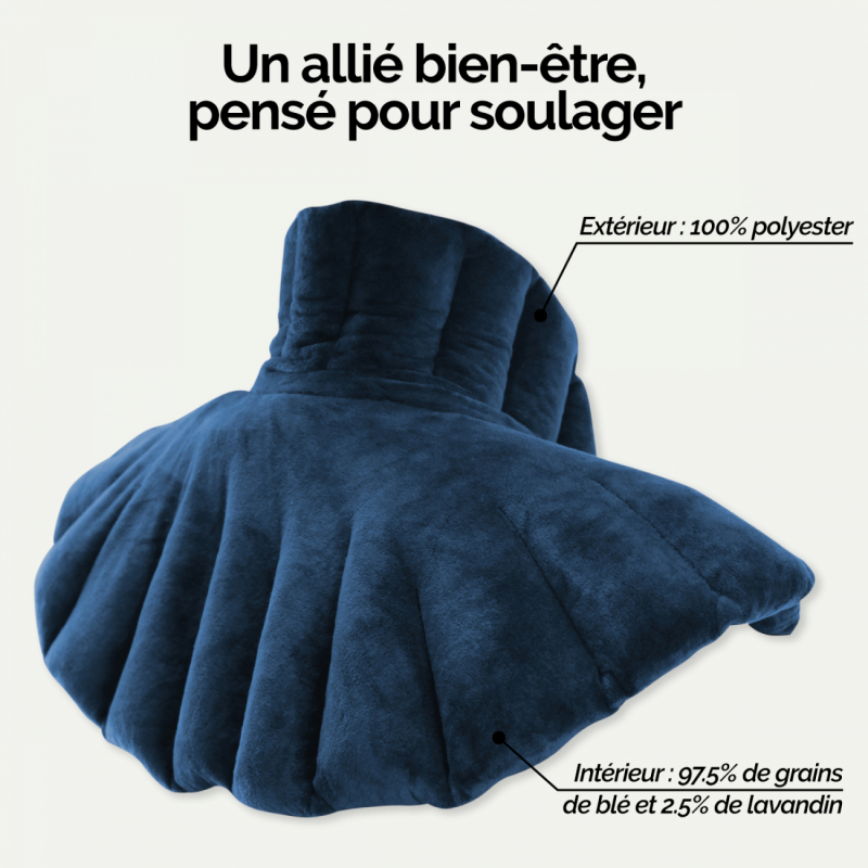 Coussin chauffant pour épaules et cou - Bleu