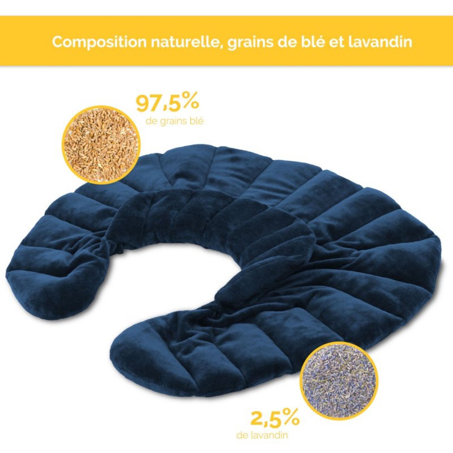 Coussin Chauffant VIVEZEN - Tour De Cou Pour Épaules Et Nuque - Grains De Blé, Garantie 12 Mois