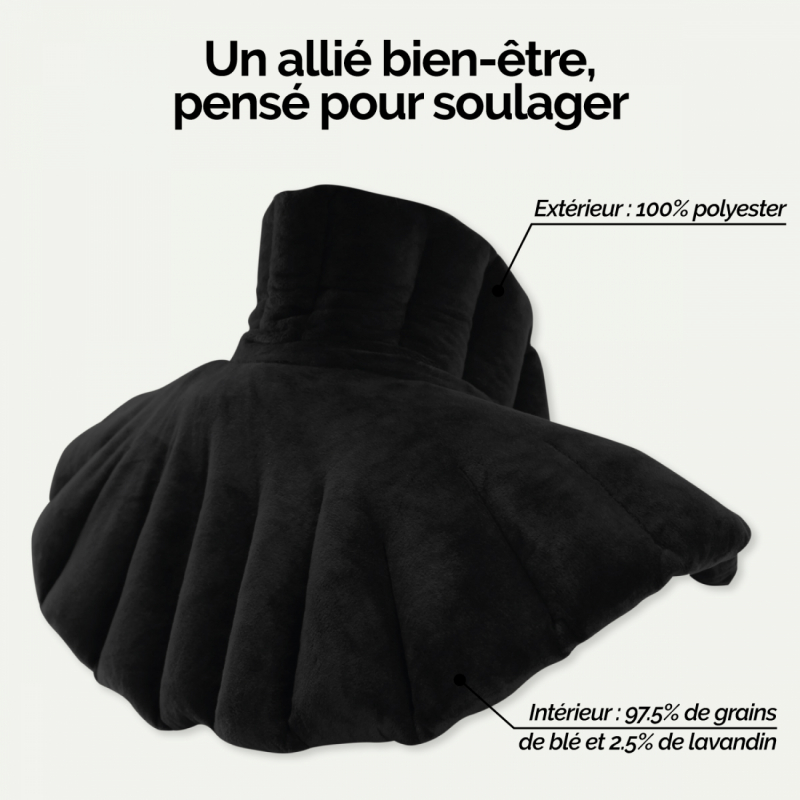 Coussin chauffant pour épaules et cou - Noir