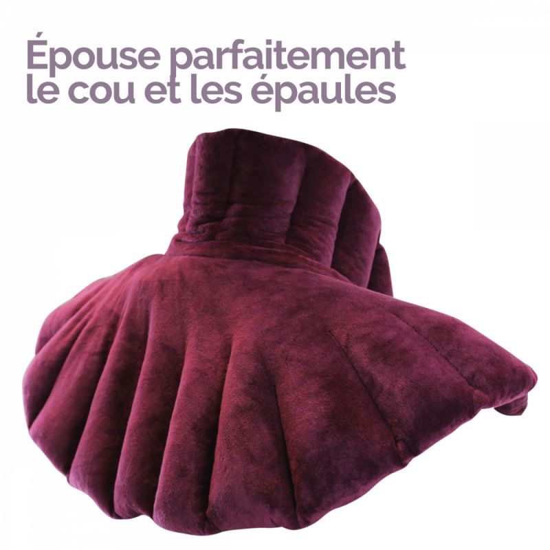 Coussin chauffant pour épaules et cou - Prune