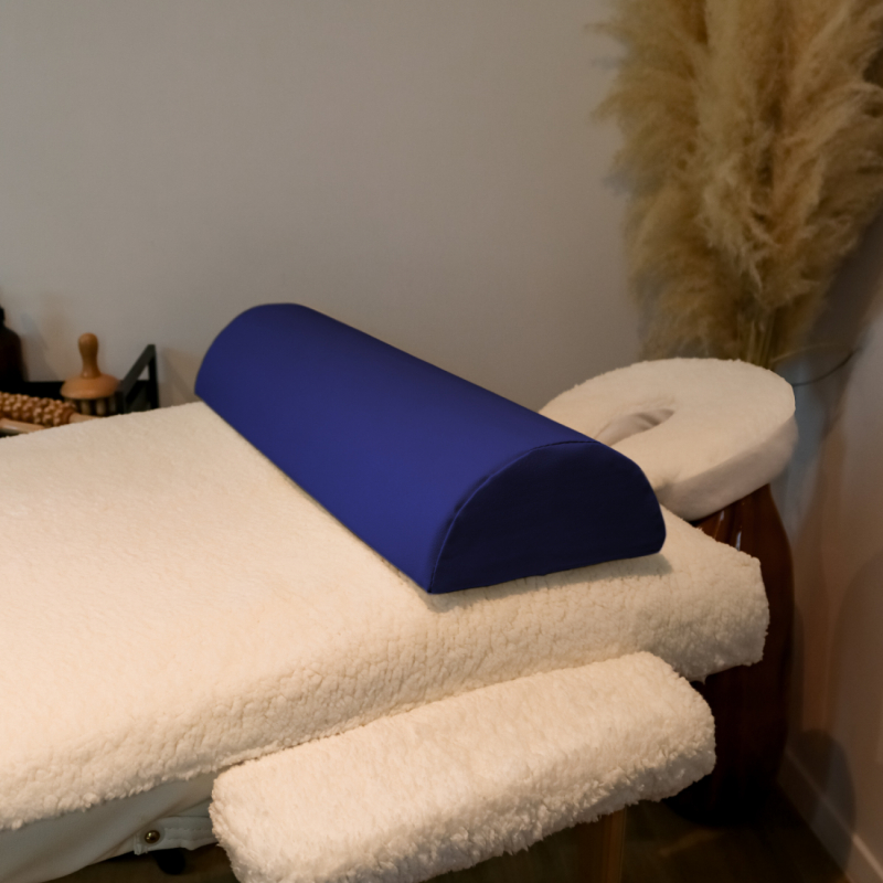 Coussin demi-rond 22cm pour table de massage - Bleu azur