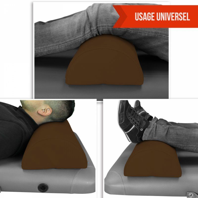 Coussin demi-rond 22cm pour table de massage - Marron foncé