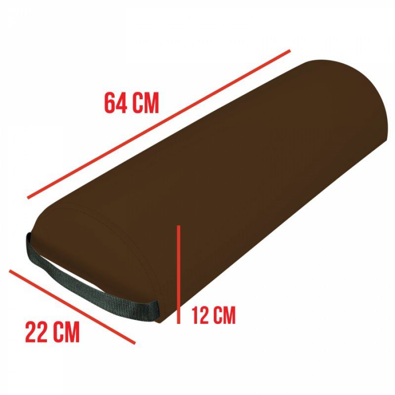 Coussin demi-rond 22cm pour table de massage - Marron foncé