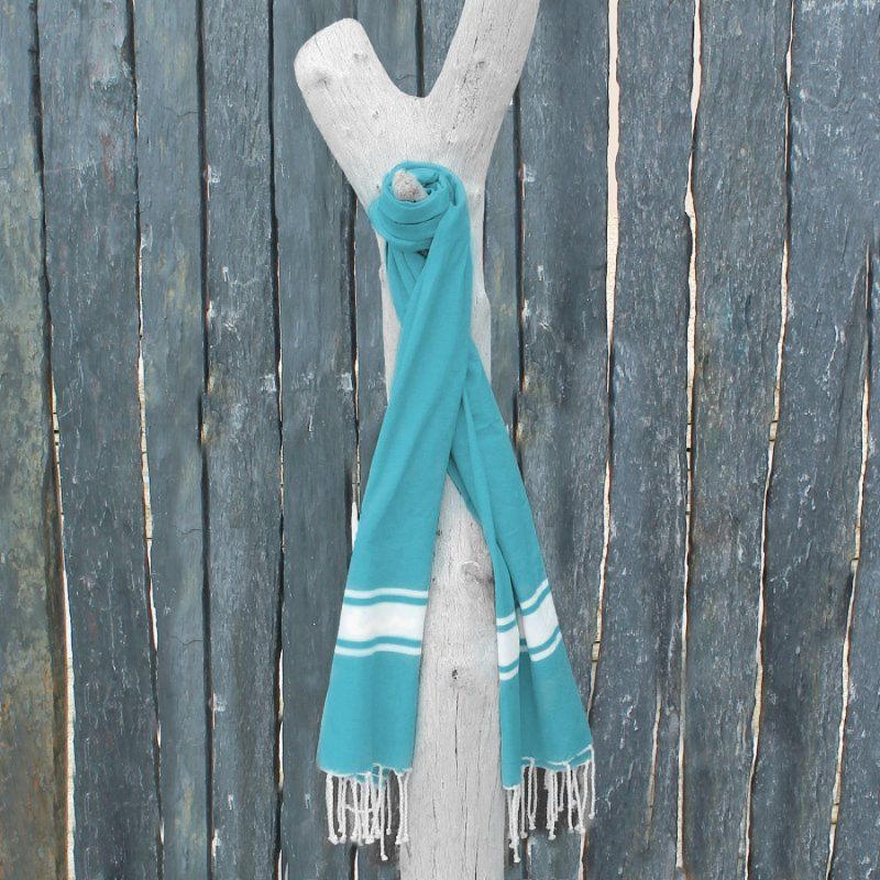 Fouta bande simple - Bleu turquoise