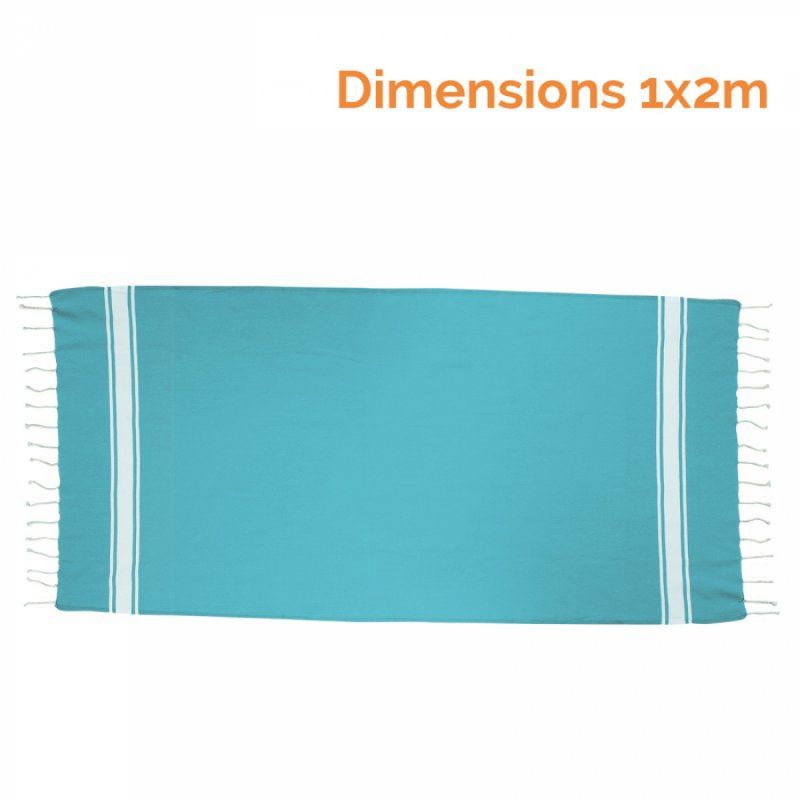 Fouta bande simple - Bleu turquoise