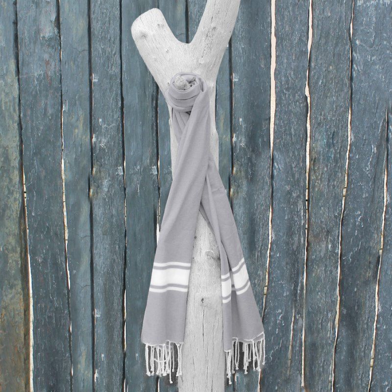 Fouta bande simple - Gris clair