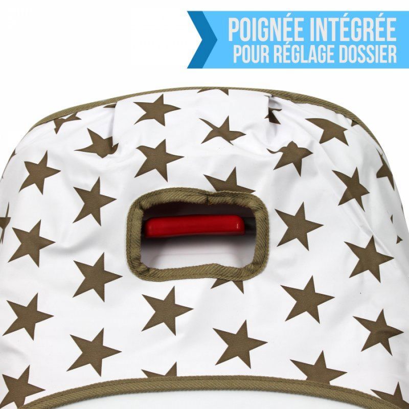 Housse d'assise pour chaise haute - Ptit Stars blanc