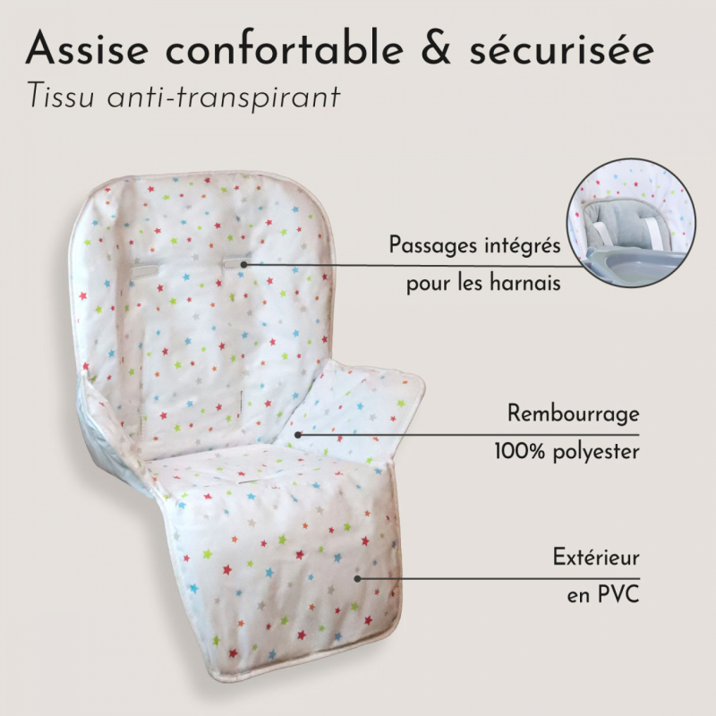 Housse d'assise pour chaise haute Ptit - Stella