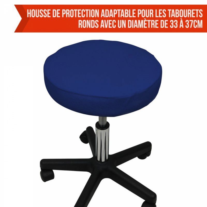 Drap-housse pour tabouret - Rond - Éponge - Bleu azur